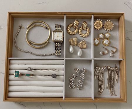 A moment for this gorgeous bamboo jewelry organizer and these beautiful pieces of jewelry! Organizer is from target and so affordable! Jewelry is from all over, but linked below! 

Jewelry, Holiday outfits, holiday party outfit, christmas outfit, christmas party outfit, gift guide for her, gift guide

#LTKfindsunder100 #LTKGiftGuide #LTKstyletip