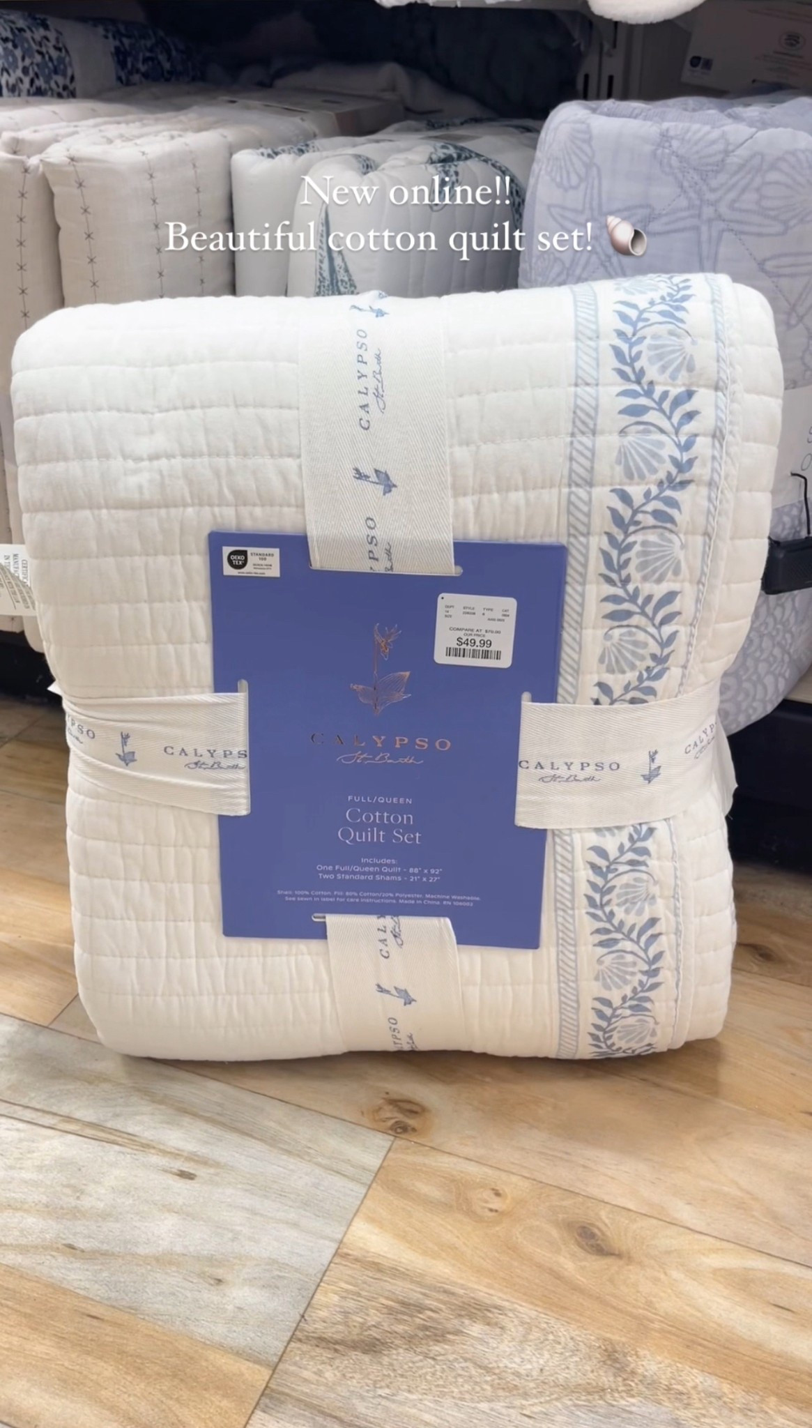 LOVE this new white & blue border 3 piece quilt set!! So pretty in person...Perfect for a summer bedding refresh in a coastal home!! 🌊🐚😍

#LTKHome #LTKFindsUnder100 #LTKSaleAlert