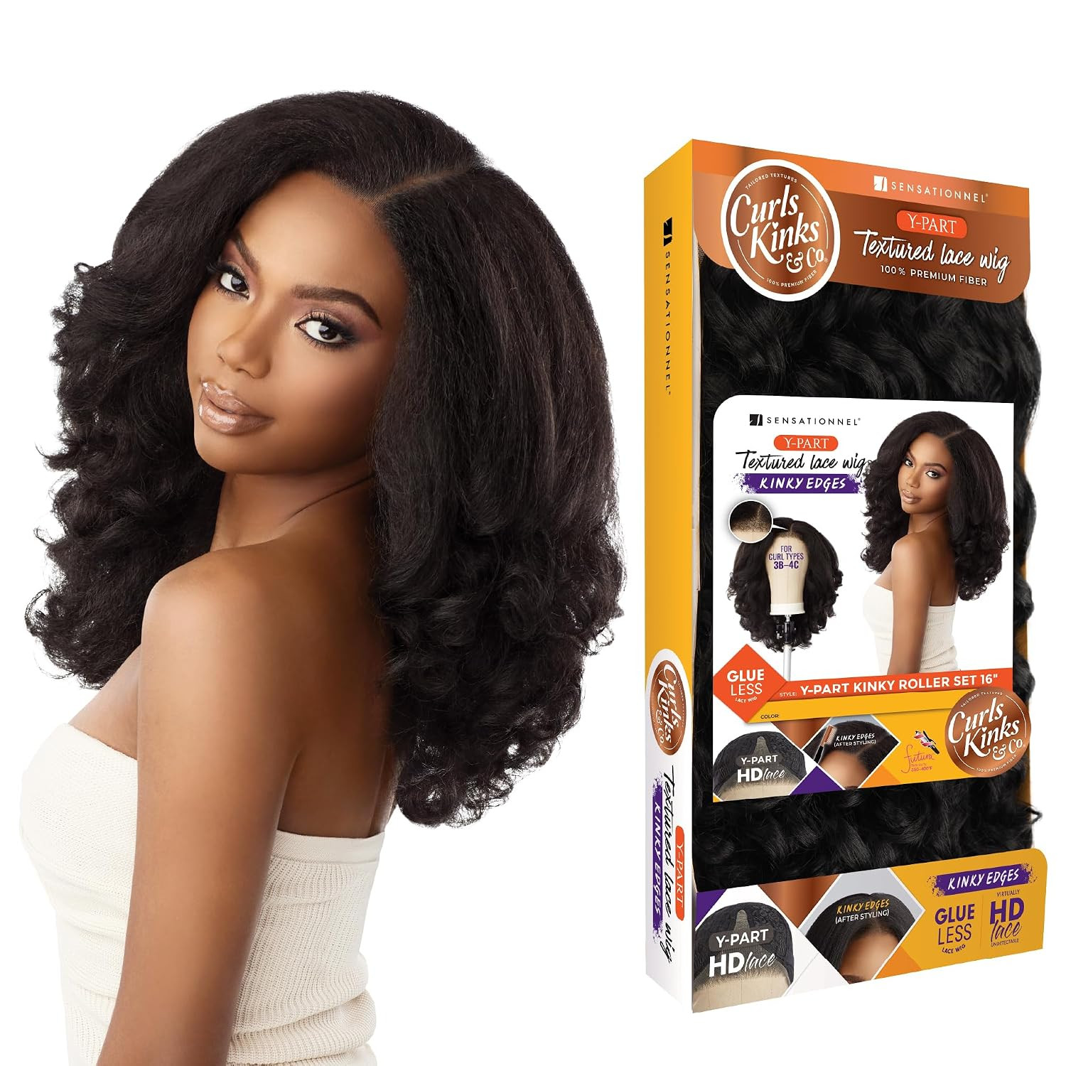 Sensationnel CKCO Kinkyedges Wig-Kinky Roller Set 16 Inch, 1B OFFBLACK | Amazon (US)