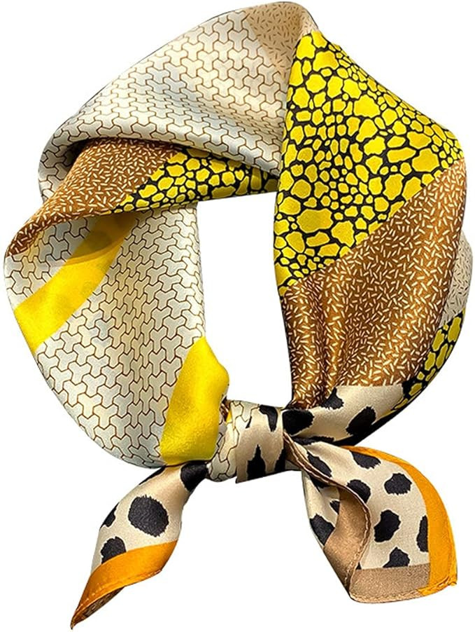 Aufeel Women's 100% Pure Mulberry Silk Small Square Scarf - Neckerchief Women - Silk Headscarf - ... | Amazon (US)