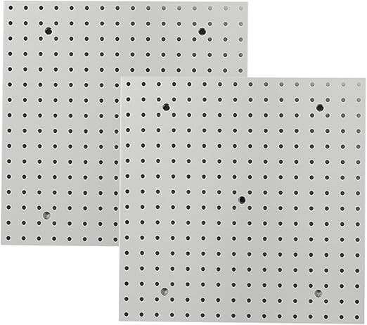 Pegboard Smith 16x16 inch Wall Organizer Pegboard Panels, Gray Metal Pegboard for Tool Storage, W... | Amazon (US)