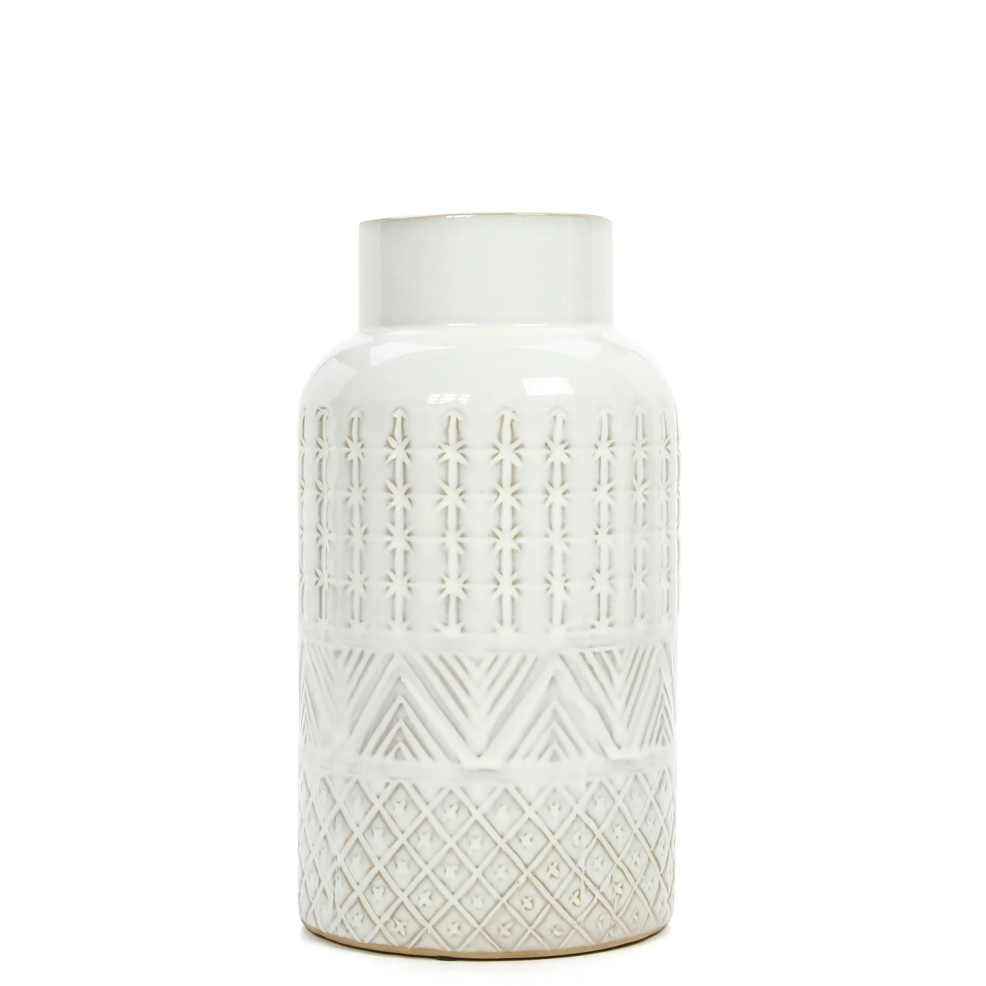 Better Homes and Gardens Small Ceramic Cream Textured Vase | Walmart (US)