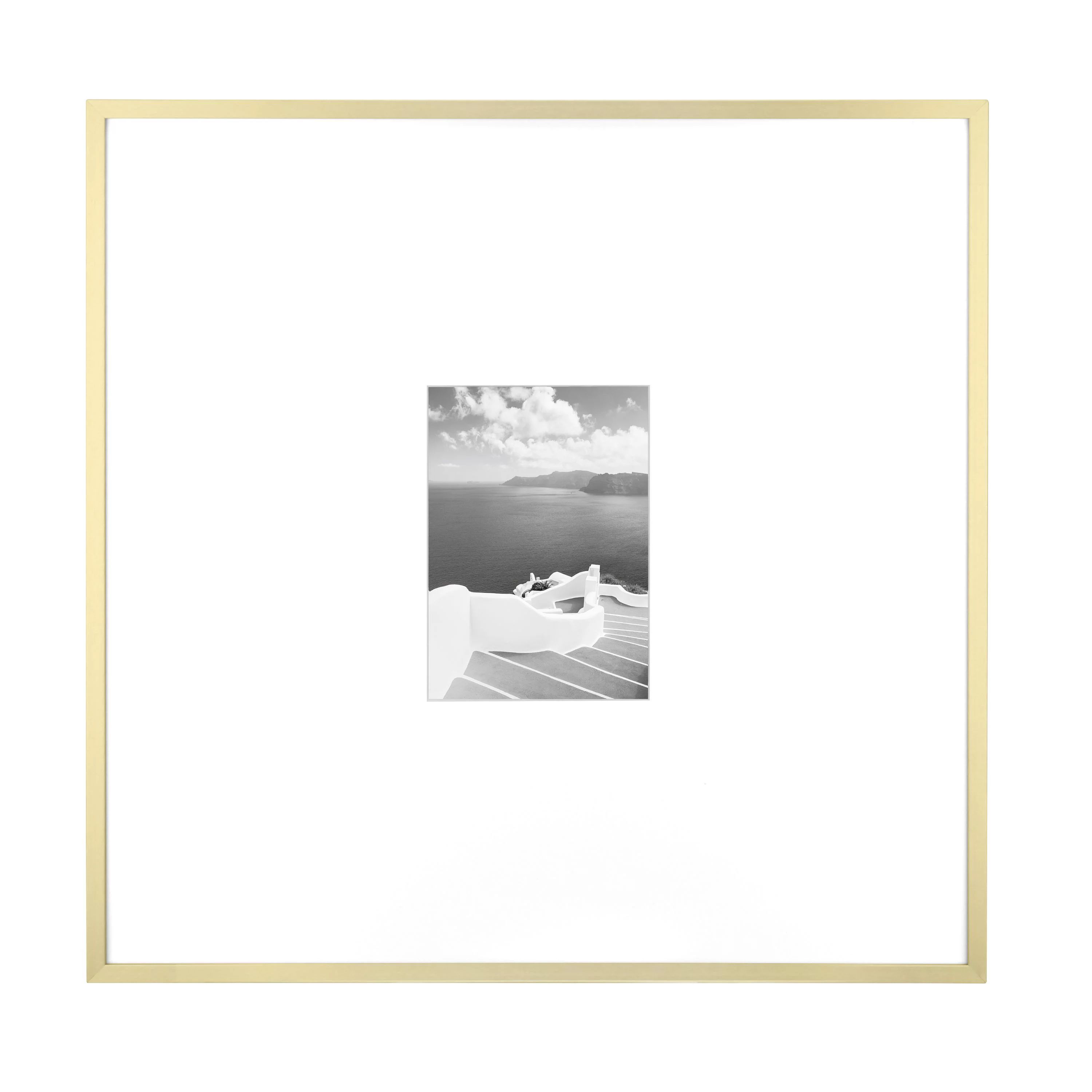 Better Homes & Gardens 18" x 18" Matted to 5" x 7" Metal Wall Picture Frame, Gold | Walmart (US)