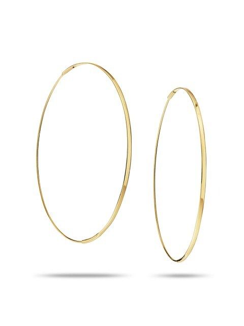 Large Flat Magic 14K Yellow Gold Hoop Earrings/2.5" | Saks Fifth Avenue