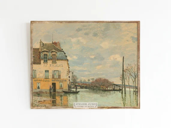 Vintage French Oil Painting Art Print Pastel Gallery Wall | Etsy | Etsy (US)