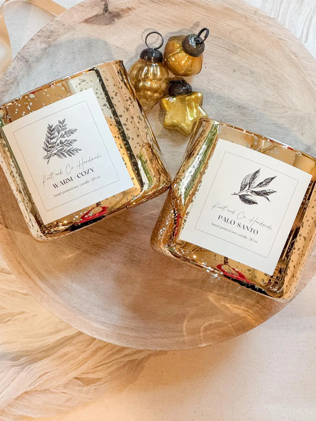 Hand Poured Soy Candle | Mercury Glass, Triple Wick, Holiday Scents - Etsy | Etsy (US)