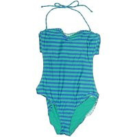 Aerie One Piece Swimsuit: Blue Stripes Pattern Swimwear - Size Medium | ThredUp (US)