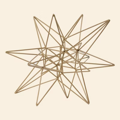 Star Figurine Metal Tabletop Décor In Steel Finish - Gold (8.86"x9.84"x8.86") | Target
