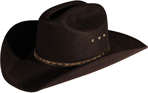 Enimay Western Cowboy & Cowgirl Hat Pinch Front Wide Brim Style (Small/Medium, Brown Felt) | Amazon (US)