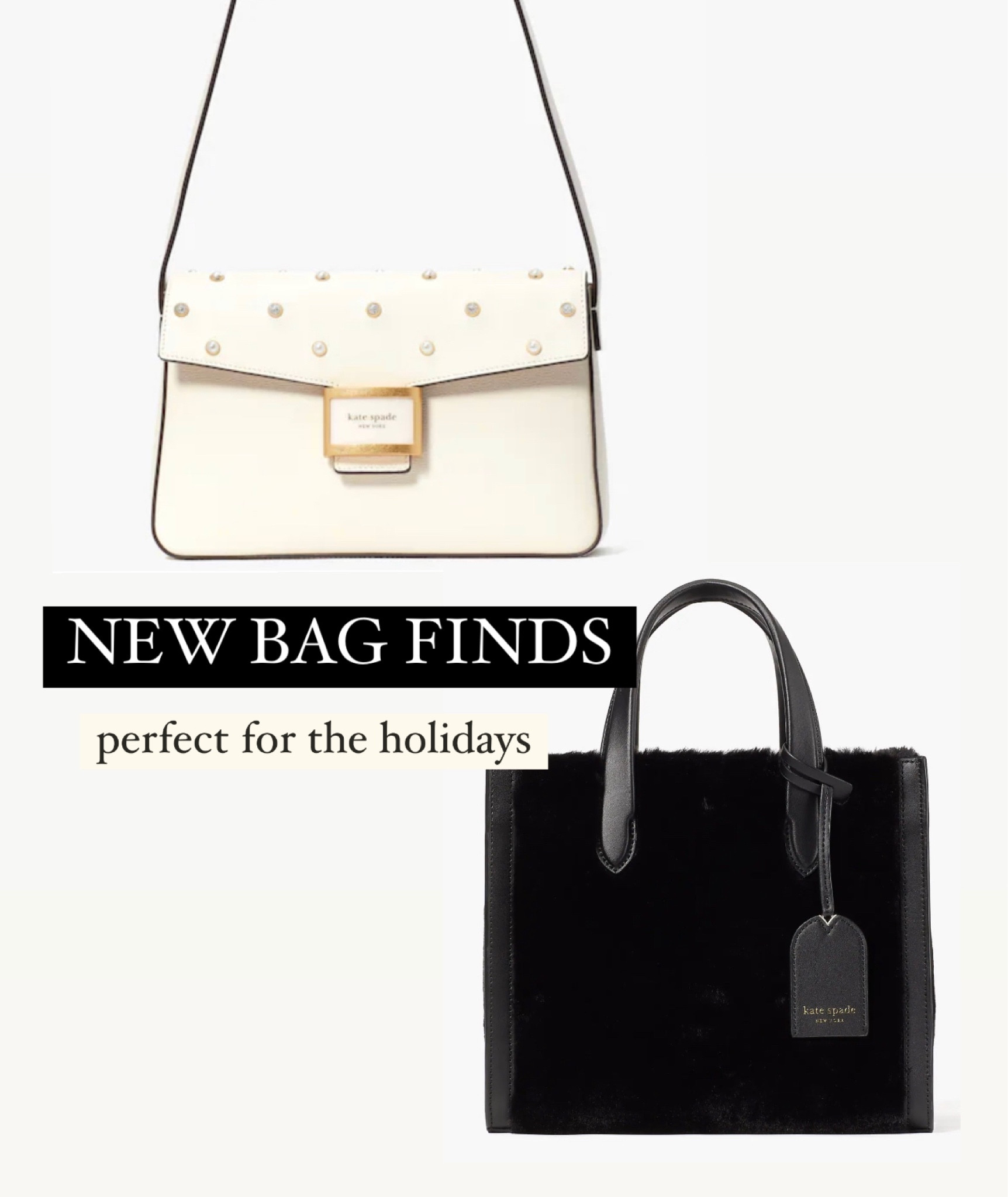 Love these bags I just got from Kate spade 🤍🖤