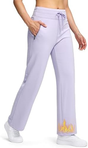 Soothfeel Women's Fleece Lined Pants High Waisted Zipper Pockets Winter Warm Thermal Sweatpants S... | Amazon (US)