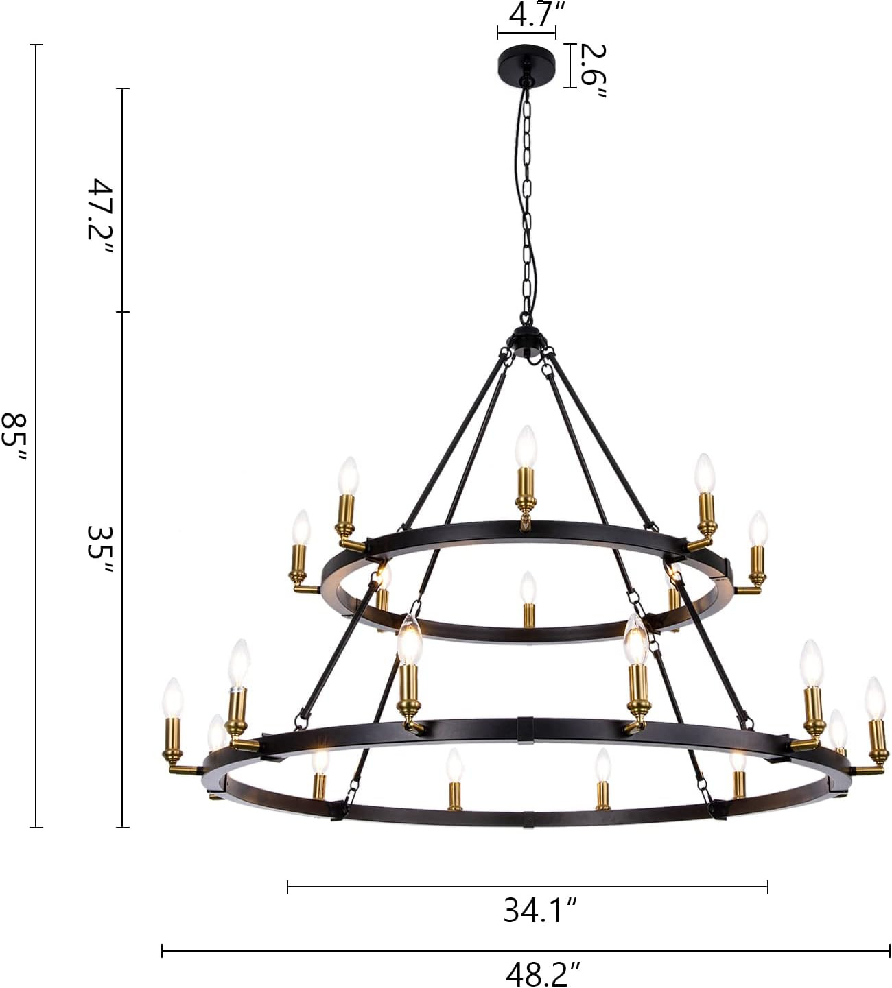 TOCHIC Black Gold Chandelier Light … Curated On LTK