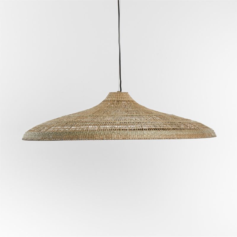 Nossa Wide Natural Woven Pendant Light | Crate & Barrel | Crate & Barrel