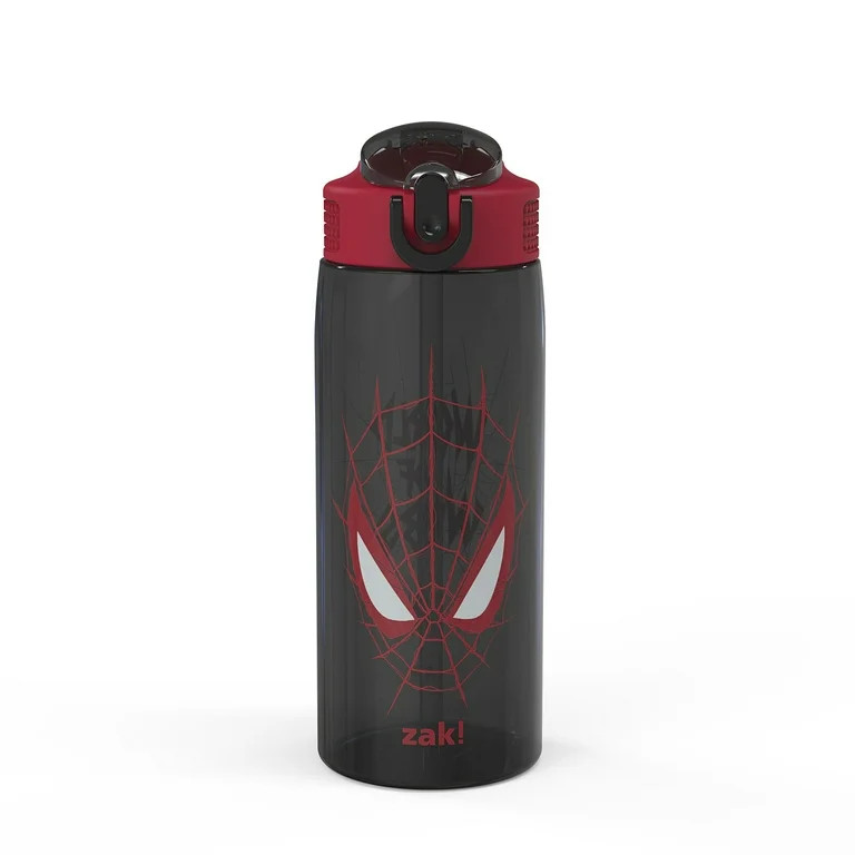 Zak Designs 25oz Spiderman Durable Plastic Park Water Bottle with Straw, Easy Open Locking Spout ... | Walmart (US)