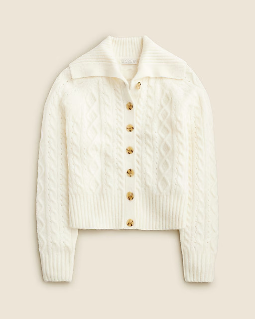 Collared cable-knit cardigan sweater | J. Crew US