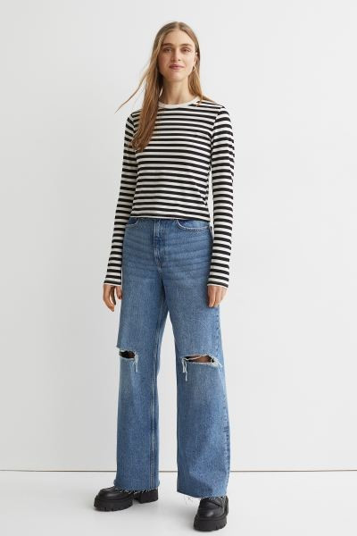 Long-sleeved Cotton Top | H&M (US + CA)