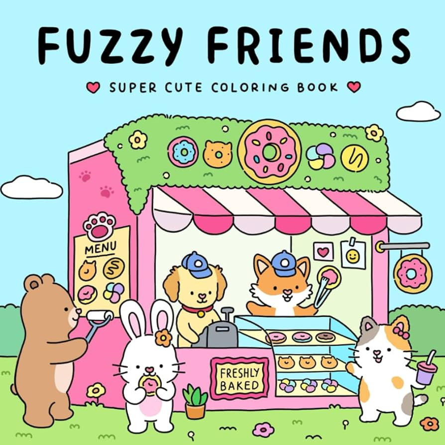 Fuzzy Friends: Super Cute Coloring Book for Adults and Teens Featuring Adorable Animals Character... | Amazon (US)