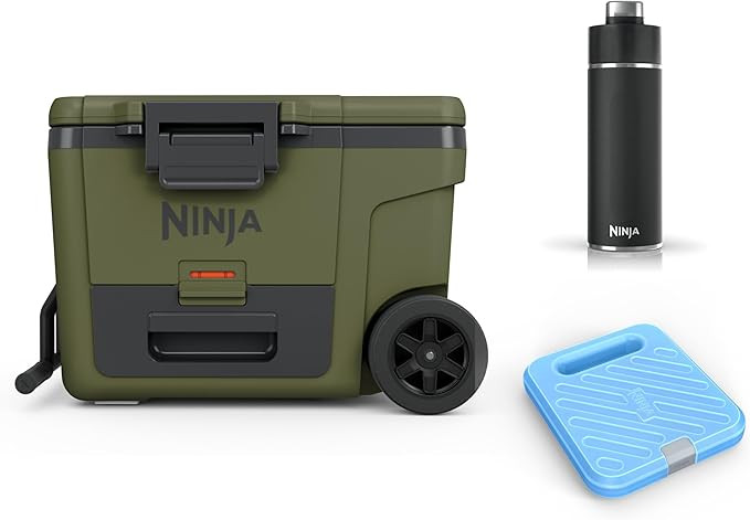 Ninja FrostVault Heavy-Duty Insulated Cool Box with Ninja Thirsti Bottle 530ml & Large Ice Pack, ... | Amazon (UK)