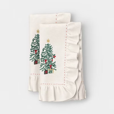 2pk Tree with Ruffle Napkins Green - Threshold™ | Target
