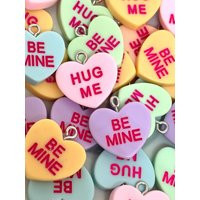 Conversation Heart Charm, Candy Heart, Valentine's Day Pendant, Bracelet, Jewelry | Etsy (US)