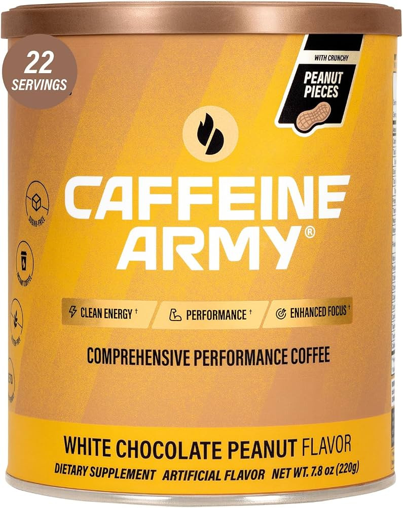 CAFFEINE ARMY White Chocolate Peanut | Functional Coffee with Collagen Peptides, MCTs, CoQ10 and ... | Amazon (US)