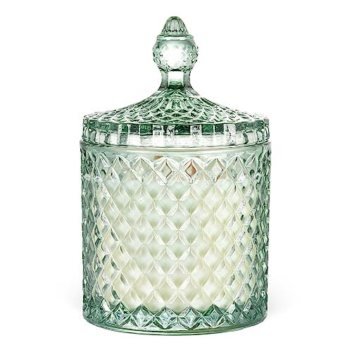 Lavender Vanilla Scented Candles, 14.8oz Large Wooden Wick Candle | Natural Soy Wax, 70H Long Burning | Non Toxic | Clean Burn, Big Candles for Home Scented, Gift for Women & Men | Amazon (US)