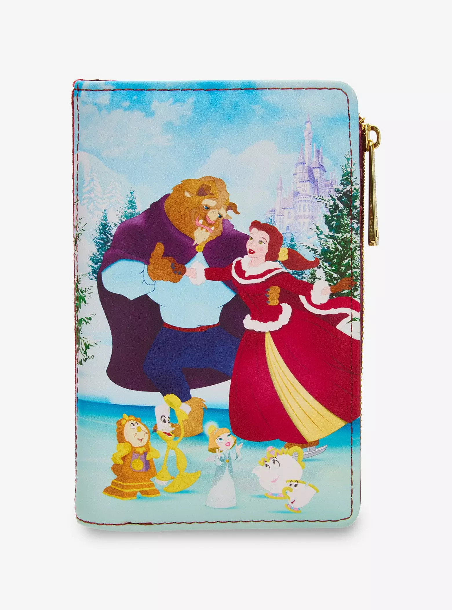 Loungefly Disney Beauty and the Beast Winter Ice Skating Zip Wallet — BoxLunch Exclusive | BoxLunch