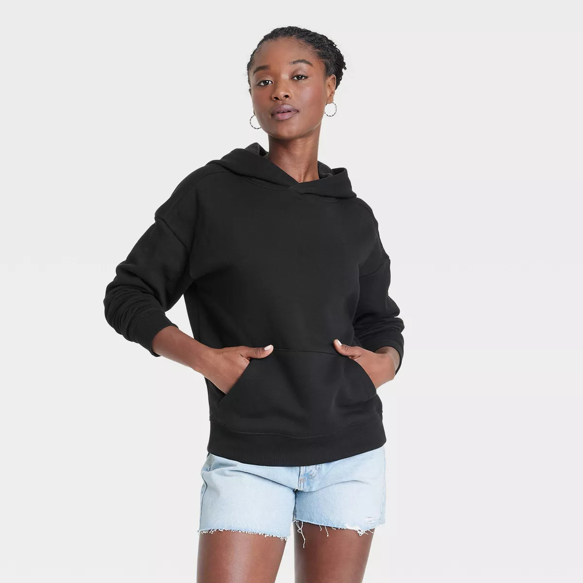 Women's Leisure Studio Hooded Pullover Sweatshirt - Universal Thread™ Heather Gray XL | Target