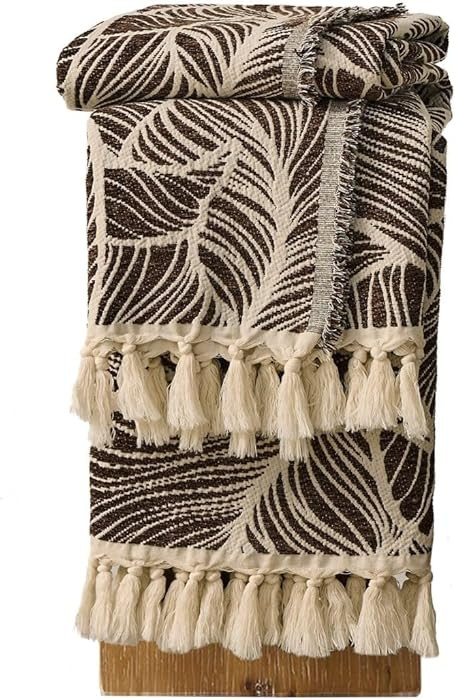 DOWN HOME Chenille Cotton Throw Blanket for Couch, Lightweight Boho Blanket for Bed Sofa Chair Li... | Amazon (US)