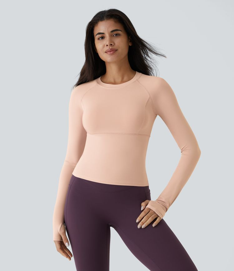 Women’s Solid Thumb Hole Yoga Sports Top - Halara | HALARA