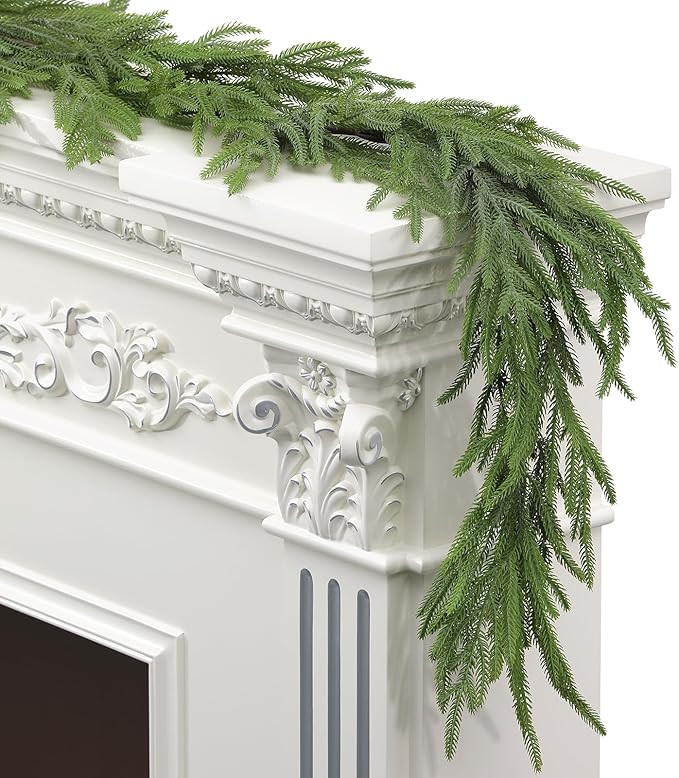 Artgar 6FT Pine Garland, Christmas Garland, Green Cedar Garland, Artificial Greenery Garland, Rea... | Amazon (US)