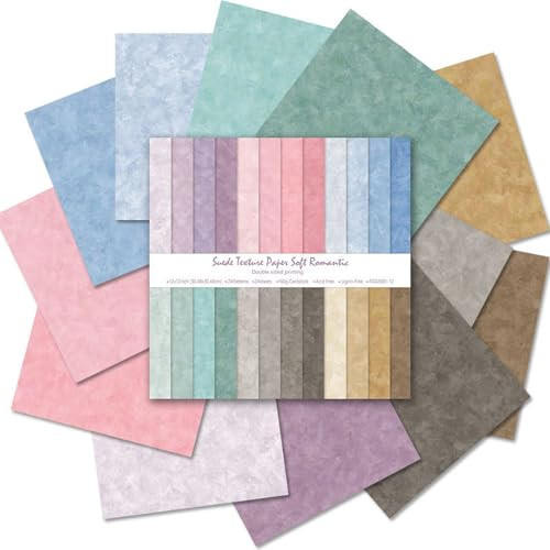 Scrapbook Paper 12x12, Double-Sided Suede Textured Scrapbook Paper Set 24 Sheets/ 24 Designs, Bohemian Patterned Craft Paper for Junk Journals Greeting Cards Album Decoration (Soft Romantic, 12x12 in) | Amazon (US)