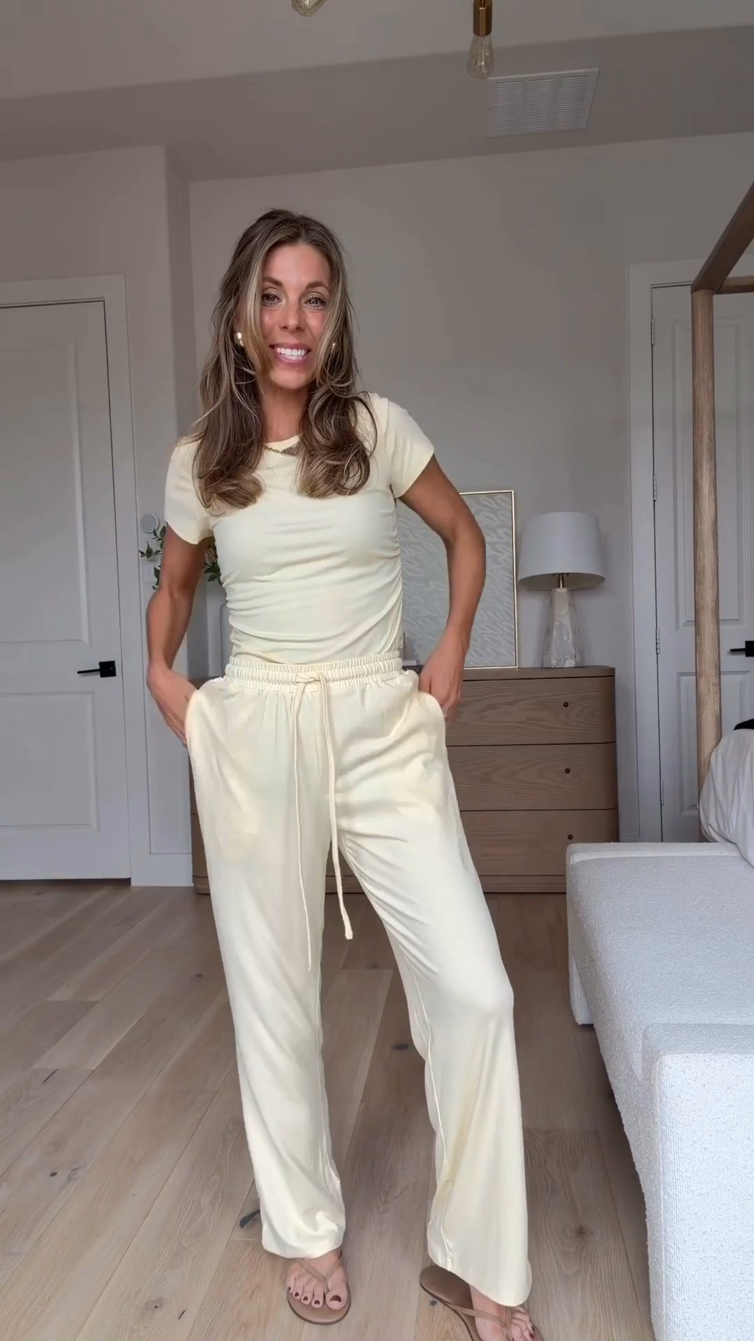 The cutest butter yellow Amazon set that I have in so many styles! The material is so soft and stretchy and I just love these matching sets for around the house and I even wear them out too! Wearing size small

#LTKgrwm #LTKdayinmylife #LTKootd