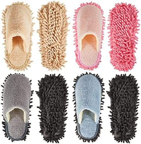 Gerrii 4 Pair Microfiber Cleaning Mop Slippers - Detachable Washable House Mop Slippers for Men a... | Amazon (US)