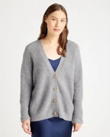 Mongolian Cashmere Boyfriend Cardigan Sweater | Quince