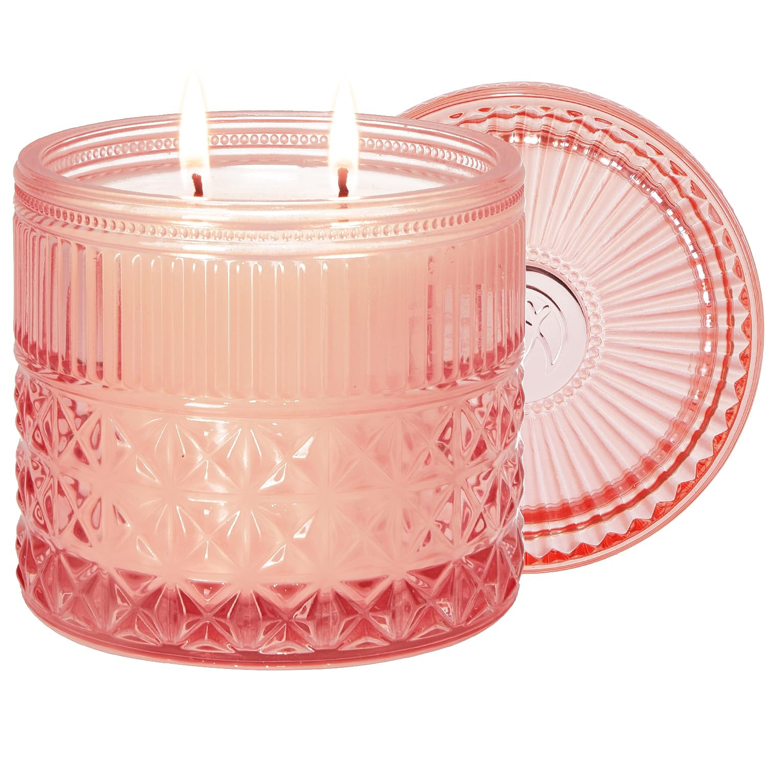 Chloefu LAN Rose Candle, Pink Candles Gifts for Women, Large 2-Wick Sandalwood Scents for Home, S... | Amazon (US)