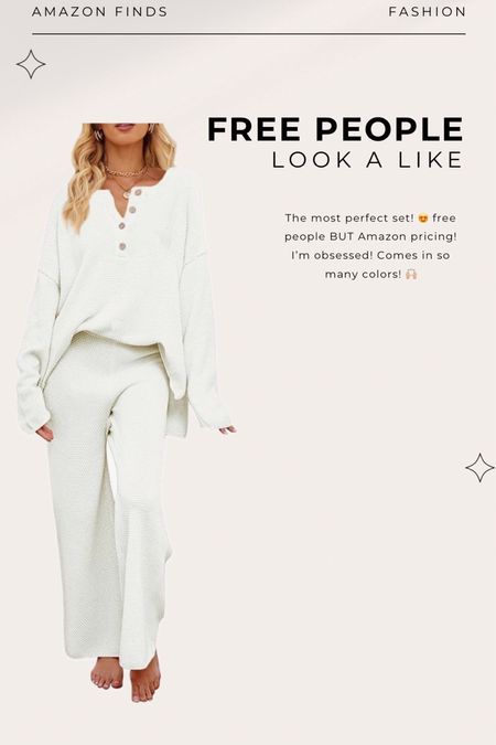 The set of my dreams!! 🤩 free people look a like with Amazon pricing 🙌🏼 also I know it’s almost summer but this is perfect to wear on rainy or cooler days! ✨

#LTKfindsunder50 #LTKstyletip #LTKGiftGuide