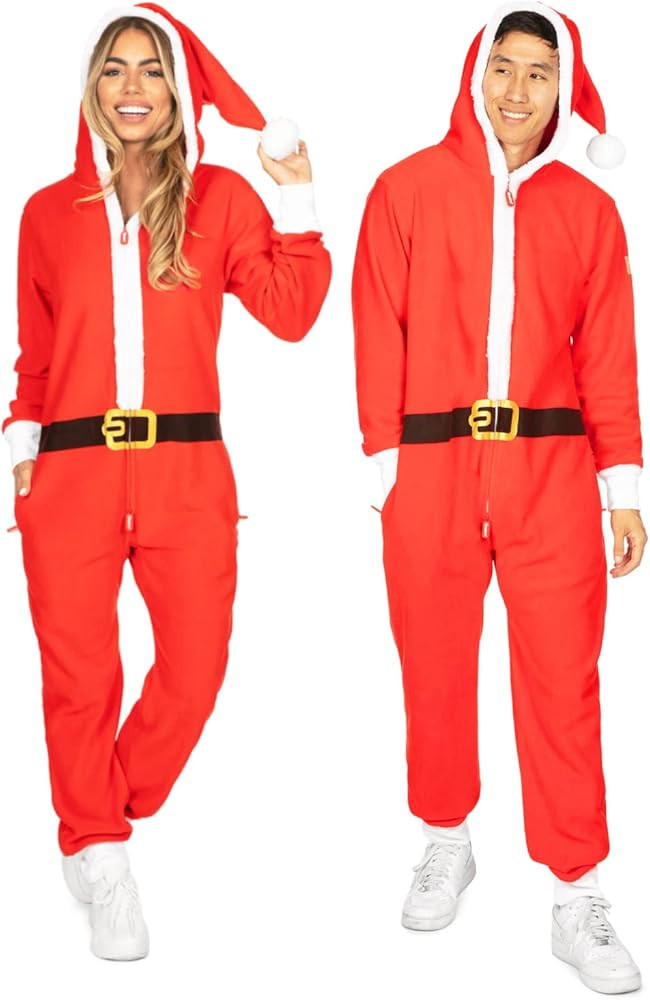Tipsy Elves Christmas Onesies for Adults - Comfy Unisex Matching Holiday Jumpsuits with Convenien... | Amazon (US)