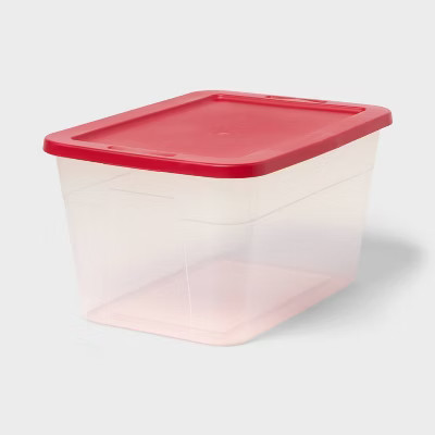56qt NonLatching Storage Bin Clear Base with Lid - Brightroom™ | Target