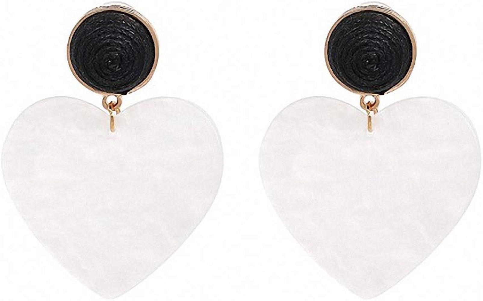 Acrylic Earrings Resin Heart Drop Earrings Acrylic Earrings Resin Floral Statement Earrings | Amazon (US)
