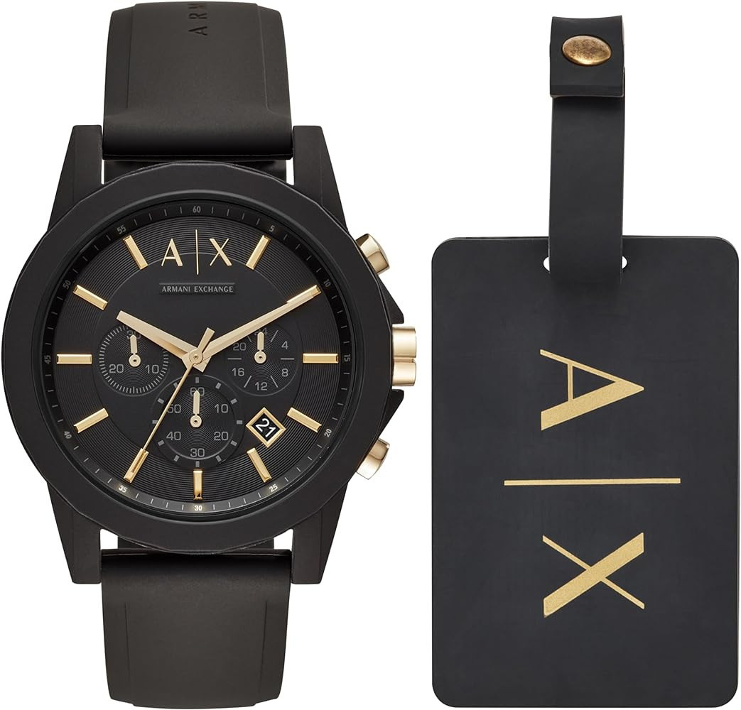 Armani Exchange Men's Chronograph Dress Watch With Leather, Steel or Silicone Band | Amazon (US)