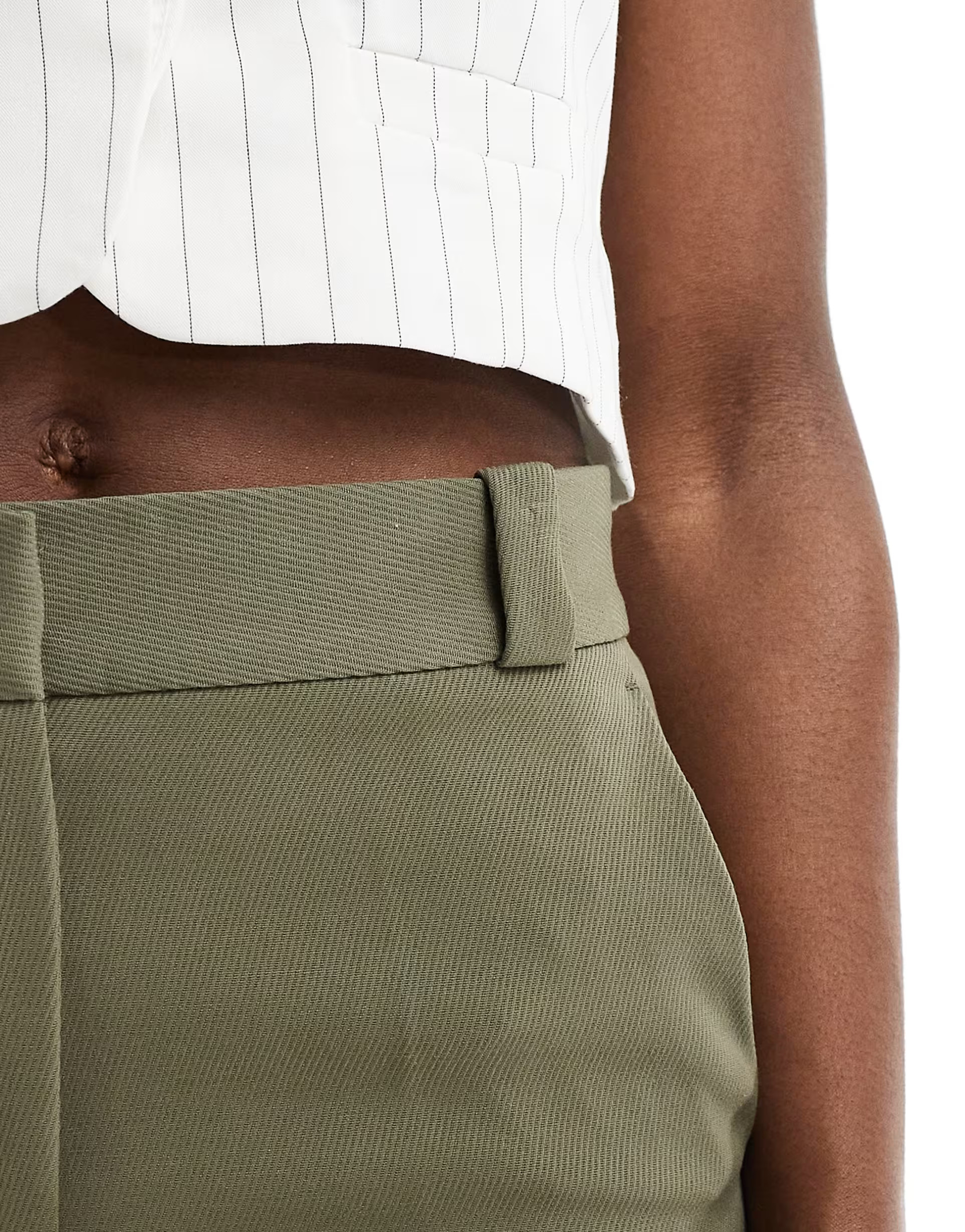 & Other Stories tailored flared trousers in khaki | ASOS (Global)