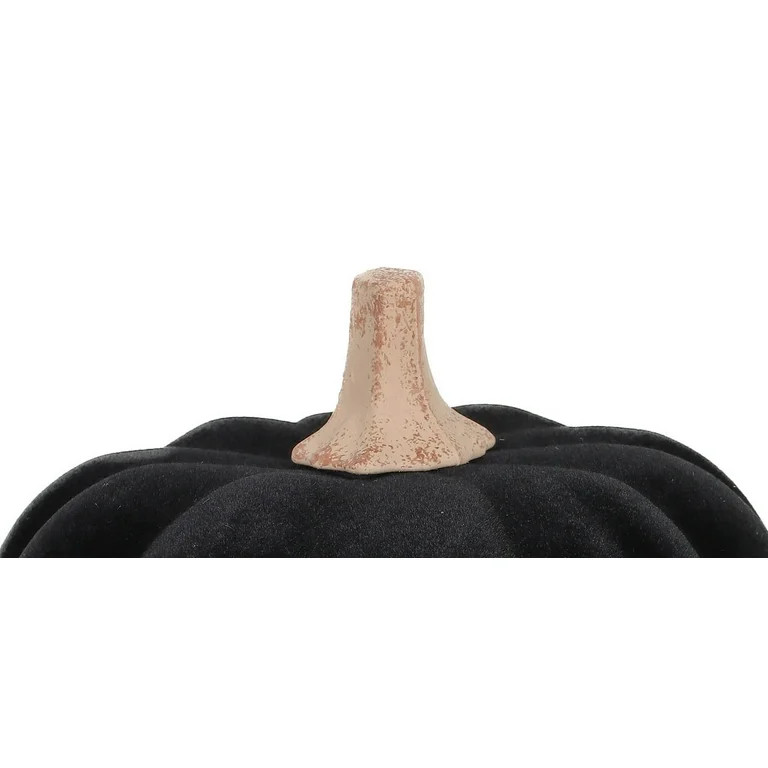 Fall Harvest Black Flocked Pumpkin Decor, Set of 2, 12.99 in, by Way To Celebrate - Walmart.com | Walmart (US)