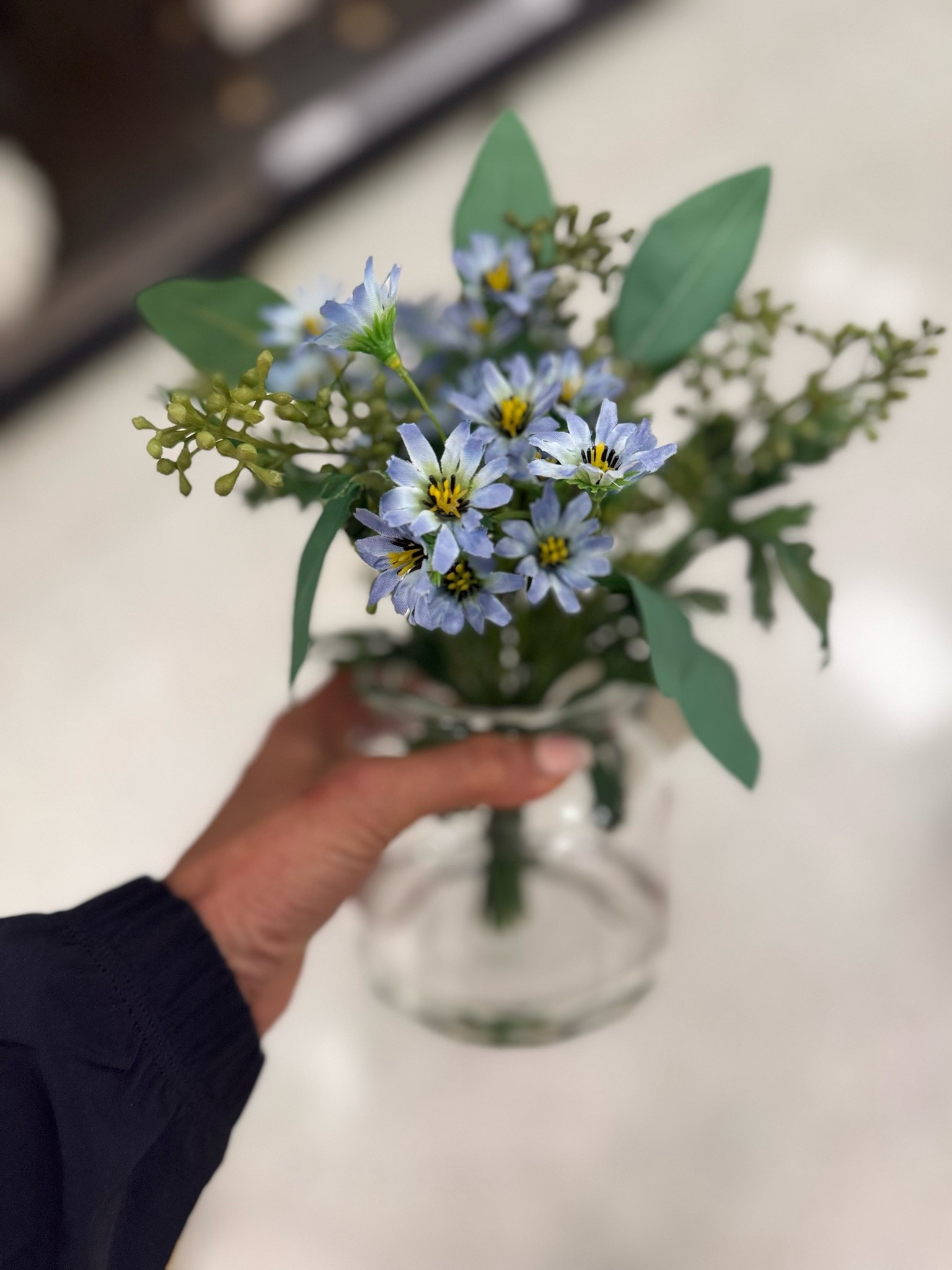 Blue floral arrangement