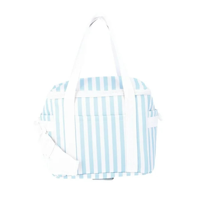 No Boundaries Beach Mini Cooler Tote Bag, Blue Stripe, Women's | Walmart (US)