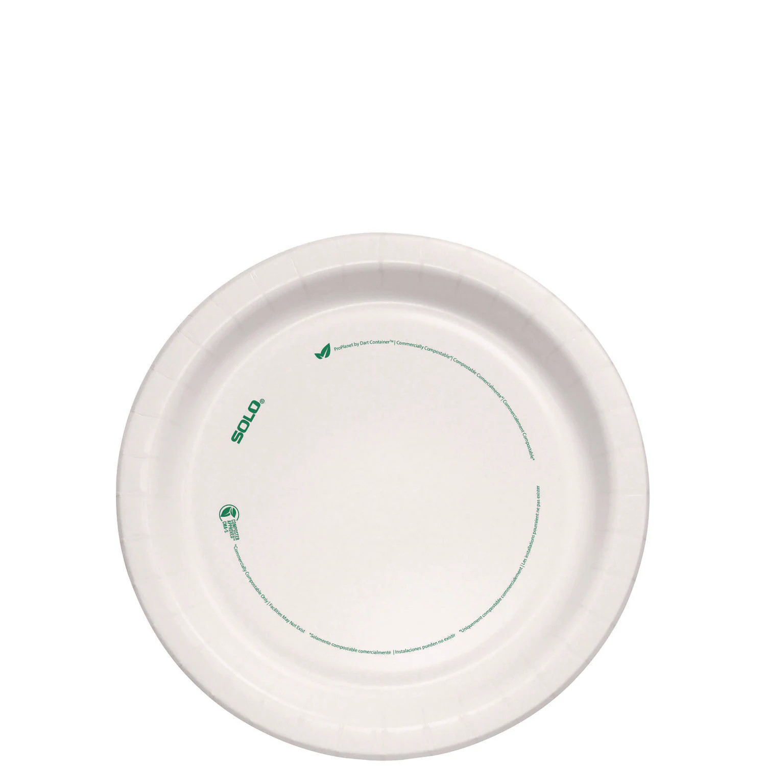Solo Compostable Paper Dinnerware ProPlanet Seal Plate 9 in dia White 250/Carton one_size | OFMP9-PLANET | Lowe's