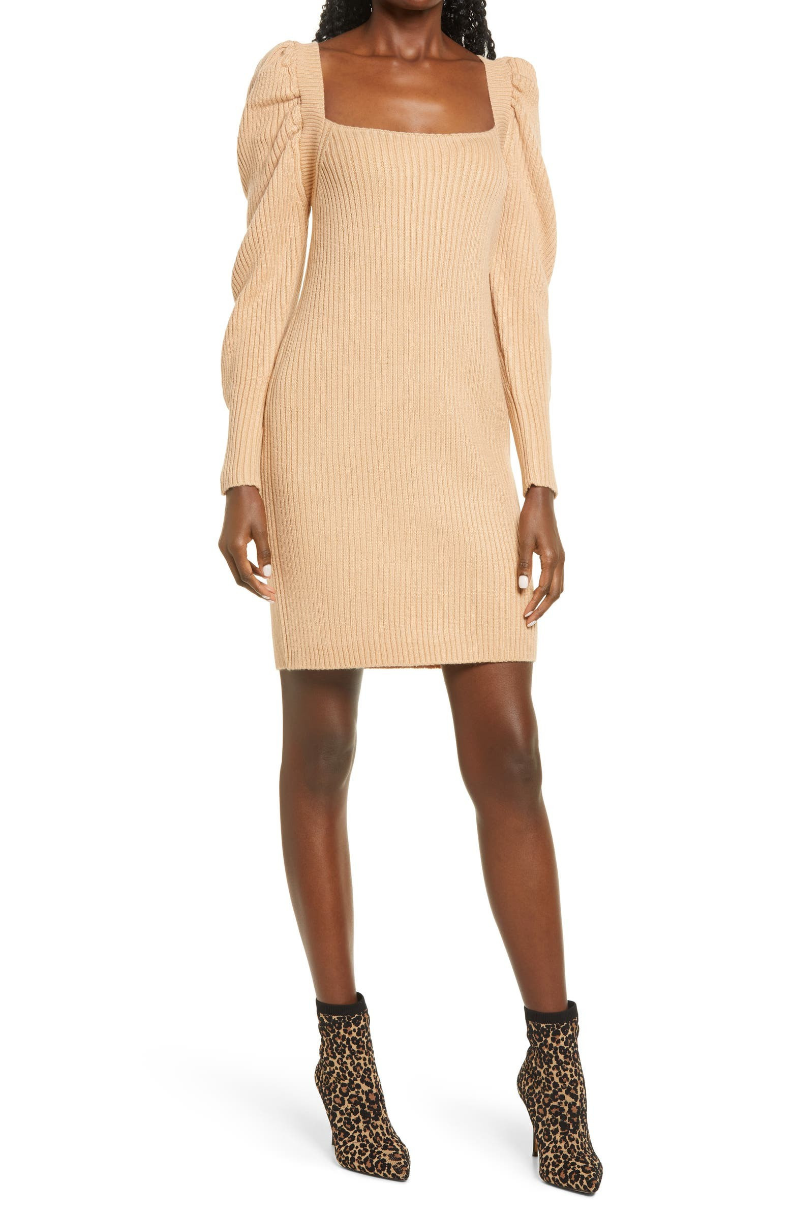 Leland Long Sleeve Tie Back Sheath Sweater Dress | Nordstrom