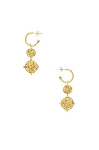 The Evil Eye Double Coin Hoops | Revolve Clothing (Global)