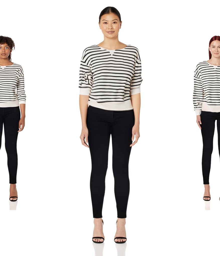 Glamaker Women's Striped Crewneck Sweatshirt Pullover Casual Long Sleeve Cropped Shirts Loose Fit... | Amazon (US)