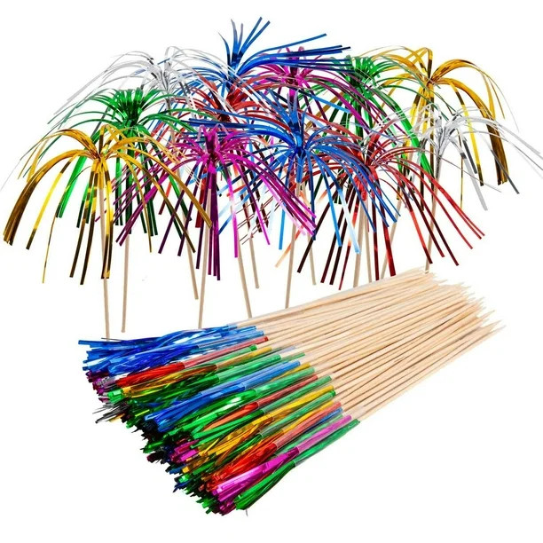 Foil Frill Firework Cupcake Picks Party Cocktail Picks Cake Toppers Sandwich Appetizer Food Stick... | Walmart (US)